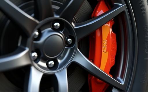 Ruota e pinza freno auto dettagliate e pulite